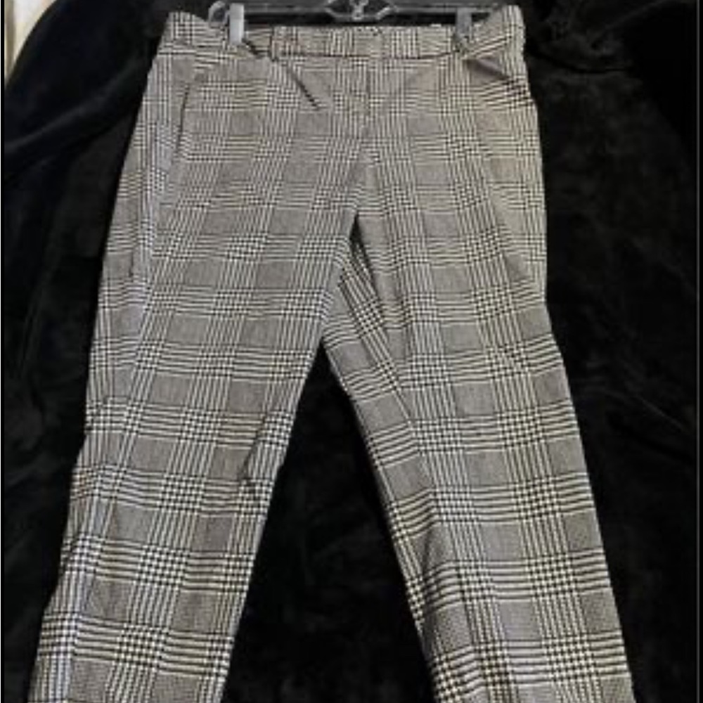 The Limited Glen Plaid Straight-Leg Trousers in Black & White
